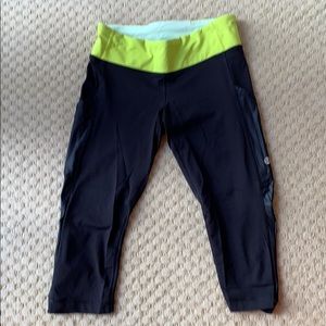 Lululemon black capri length legging w/pockets